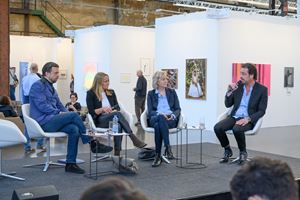 Art Düsseldorf 2019, Alain Servais, Nicola Graef, Caroline Scharpff-Striebich, and Florian Peters Messer © Ingo Bollhöfer.
